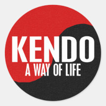 Yin Yang Kendo Autocollants Ronds