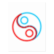 Yin Yang néon Carte Postale