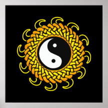 Yin Yang Sun tressé Affiches