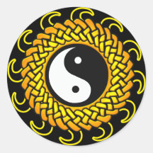 Yin Yang Sun tressé Autocollant