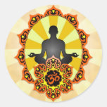 Yoga Aum de méditation, orange et jaune Autocollants