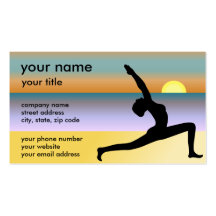 Yoga aux cartes de visite de plage modèles de cartes de visite