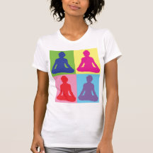 Yoga multicolore de pose de Lotus T-shirt