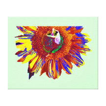 YOGA POSTURE ART SUNFLOWER YOGA ARA CANVAS GALLERY WRAPPED CANVAS