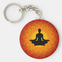 Yoga spirituel sur le mandala Keychain Porte-clefs