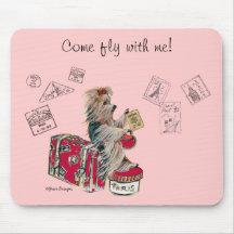 Yorkie Paris de déplacement Tapis De Souris