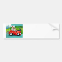 Yorkies dans l'adhésif pour pare-chocs convertible autocollants pour voiture