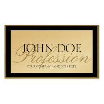 YourJobTitle ! Frontière d'or/manuscrit personnali Carte De Visite