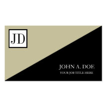 YourJobTitle ! Noir carré Tan de monogramme Modèles De Cartes De Visite