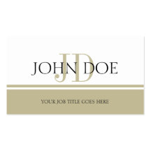 YourJobTitle ! Rayure bronzage/monogramme Cartes De Visite Professionnelles