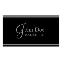 YourJobTitle ! Rayures noires/argentées élégantes Cartes De Visite Personnelles