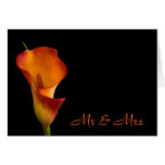 Zantedeschia de flamme carte de vœux