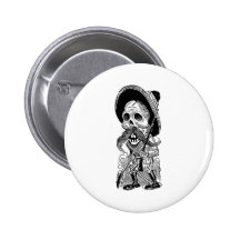 Zapatista Calavera. c. 1900's tôt. Le Mexique Badges
