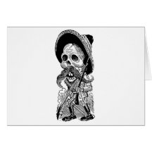 Zapatista Calavera. c. 1900's tôt. Le Mexique Carte De Vœux
