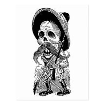 Zapatista Calavera. c. 1900's tôt. Le Mexique Cartes Postales