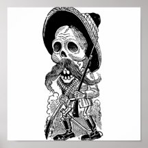 Zapatista Calavera. c. 1900's tôt. Le Mexique Posters