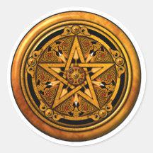 Zazzle - Pentagramme-noback masculin d'or Adhésifs