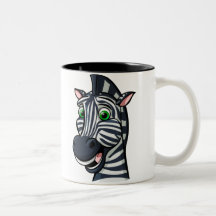 Zèbre de bande dessinée tasse