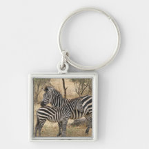 Zèbre Keychain de mère et de bébé Porte-clefs