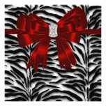 Zèbre noir rouge toute l'occasion invitations personnalisées