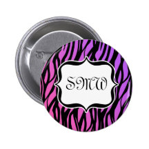 Zèbre pourpre/rose chaud barre le monogramme badges
