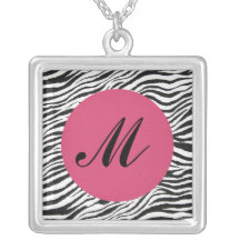 ZÈBRES PRINT-NECKLACE-MONOGRAMMED PENDENTIFS