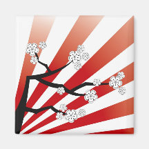 Zen blanc de fleurs de fleurs de cerisier de lever aimant