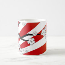 Zen blanc de fleurs de fleurs de cerisier de lever mug