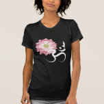 Zen blanc de symbole de l'OM de Lotus de yoga rose T-shirt