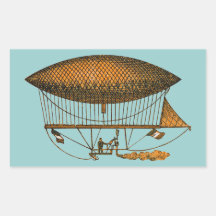 Zeppelin de déplacement du cru 1883 autocollants en rectangle