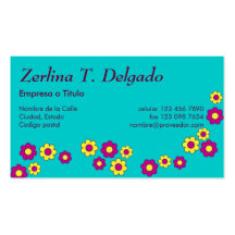 Zerlina De Flores Rosa Modèles De Cartes De Visite