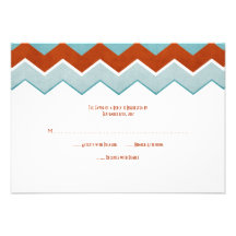 Zigzag bleu et rouge épousant RSVP Cartons D'invitation