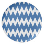 Zigzags de blanc et de bleu marine assiettes