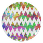 Zigzags multicolores lumineux assiettes