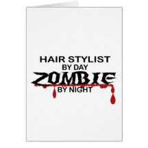 Zombi de coiffeur cartes de vœux