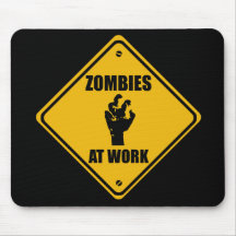Zombis au signe de travail - Mousepads Tapis De Souris