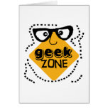 Zone d'avertissement jaune de geek carte de vœux