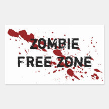 Zone franche de zombi stickers en rectangle