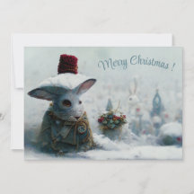С de Noël paysage imaginaire lapin 3d invitation