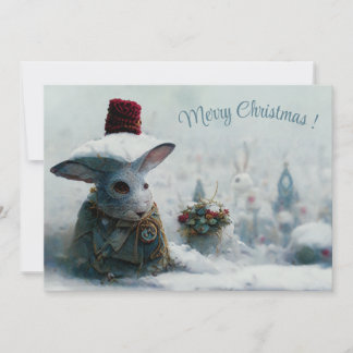 С de Noël paysage imaginaire lapin 3d invitation