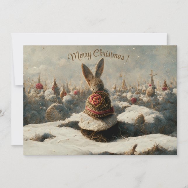 С de Noël paysage imaginaire lapin 3d invitation (Devant)