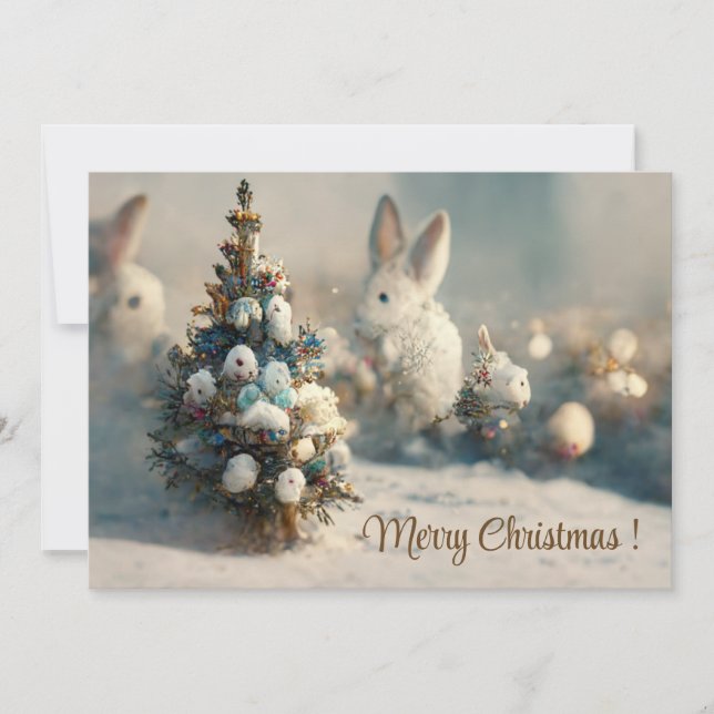 С de Noël paysage imaginaire lapin 3d invitation (Devant)