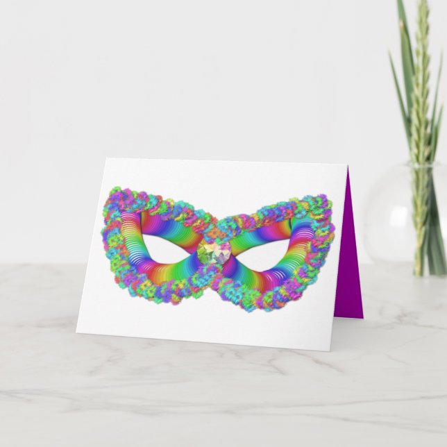 פּ וּ רִ ם carte à couronne florale de masque de P (Devant)