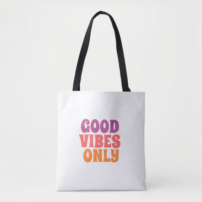اً: Colorful Good Vibes Only Tote Bag (Devant)