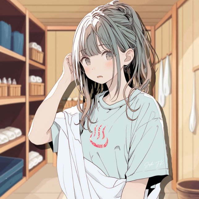 和柄銭湯マークTシャツ｜Nihon SENTO T-Shirt 寿司娘 GenerativeAI (Créateur téléchargé)