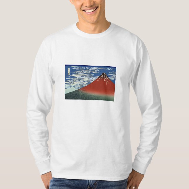 浮世絵長袖Tシャツ Ukiyoe Long T-Shirt 葛飾北斎 「富嶽三十六景 凱風快晴」 (Devant)