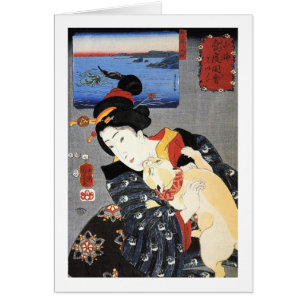 猫 と 女, 国 芳 Chat et Femme, Kuniyoshi, Ukiyoe