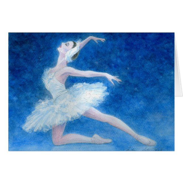 白鳥グリーティングカード (Devant horizontal)