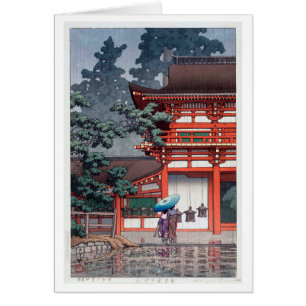 雨 の 春 大 社, 川 Kasuga Sanctuaire à Nara, Hasui Kawa