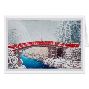 雪 神 橋, Neige sur le Pont Sacré à Nikkô, Hasui